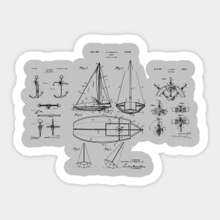 Sailboat Patent Print Sticker